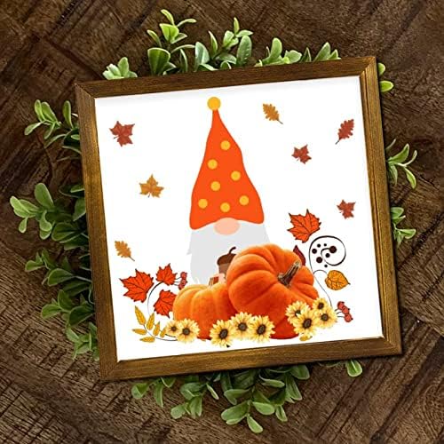Autumn Pumpkin Gnome Wall Decor 12x12 Inch