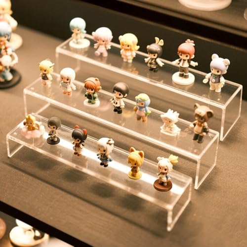Blaithom Acrylic Display Risers 6pcs Set 12 Inch Clear Stackable Shelves