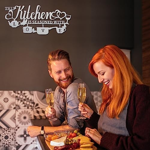 Metal Kitchen Wall Decor with Love Phrase Sign
