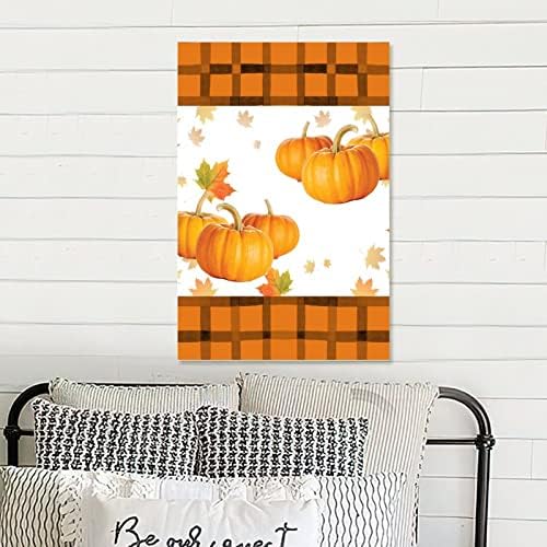 Wooden Sign Fall Thanksgiving Autumn Pumpkin Maple Leaf Decor