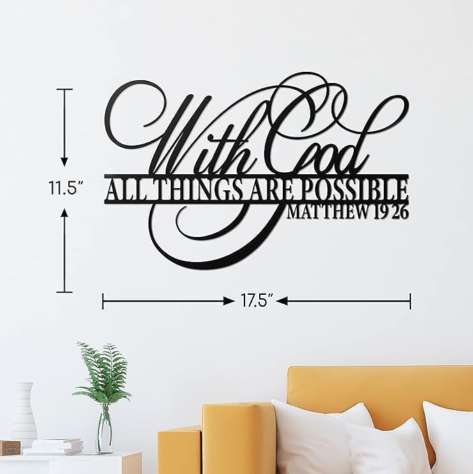 With God All Things Are Possible Metal Wall Decor
