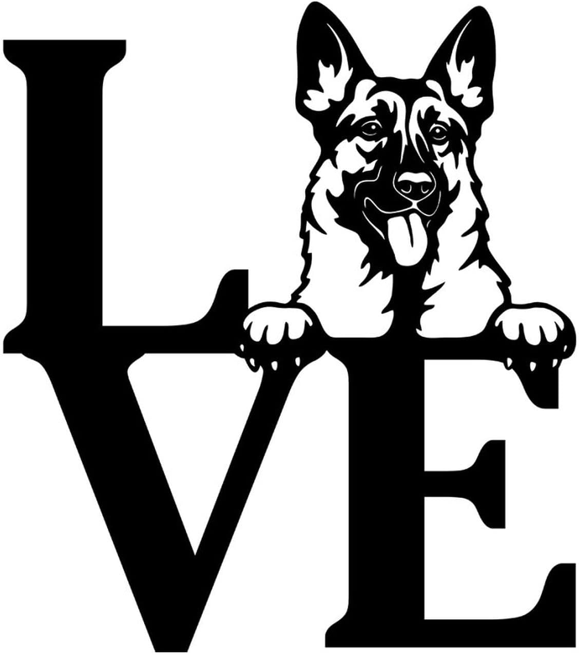 Love with Dog Cutout 14in Metal Wall Sign