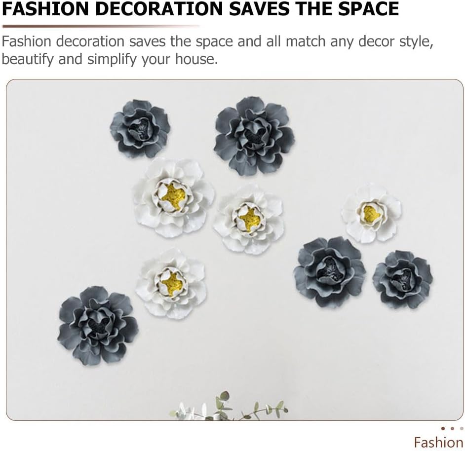 Beavorty 3D Ceramic Flower Wall Art Decor