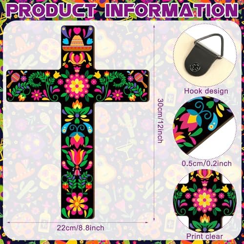 Pinkunn 2 Pcs Mexican Cross Wall Decor Decorations