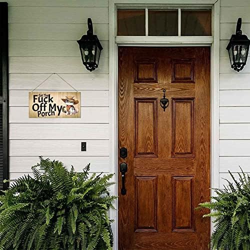 Funny Wooden Front Door Sign 12x6 Inch Decor