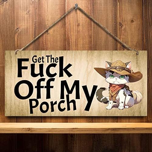 Funny Wooden Front Door Sign 12x6 Inch Decor
