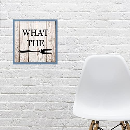 Farmhouse Wall Decor Sign 12x12 Rustic Wood Frame Dark Blue