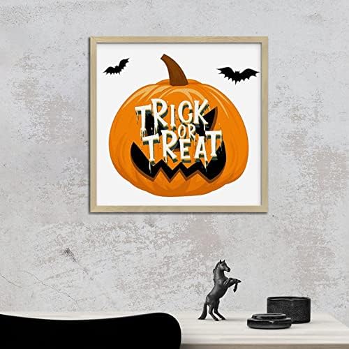 Happy Halloween Wood Framed Pumpkin Wall Sign