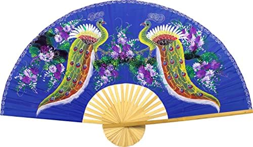 Proud Peacocks Folding Wall Fan Hand Painted Art