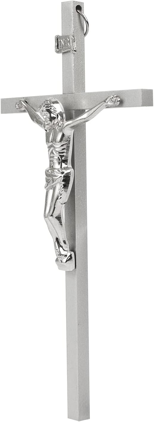 VINETEN 8 Inch Silver Crucifix Wall Cross