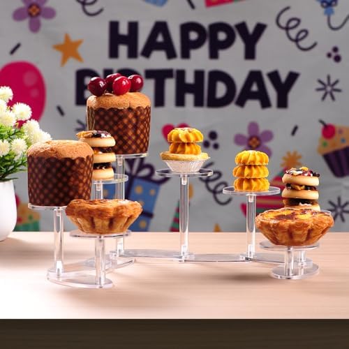 Acrylic Display Riser Stands 8-Tier Adjustable