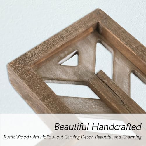 12 Inch Handmade Rustic Wooden Wall Cross - Brown