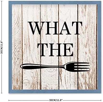 Farmhouse Wall Decor Sign 12x12 Rustic Wood Frame Dark Blue