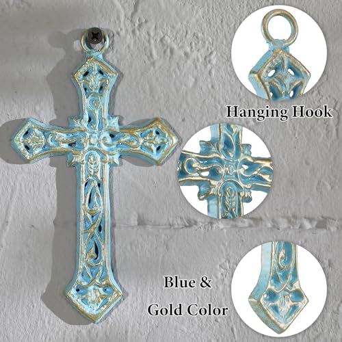 3 Pcs Cast Iron Crosses Wall Decor Set