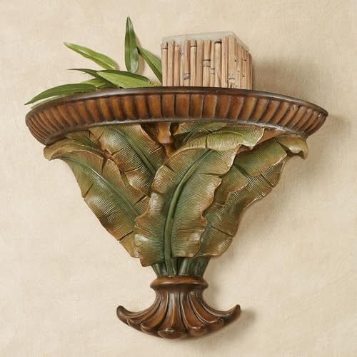 Touch of Class Bamboo Tropics Wall Shelf - Brown Green Russet