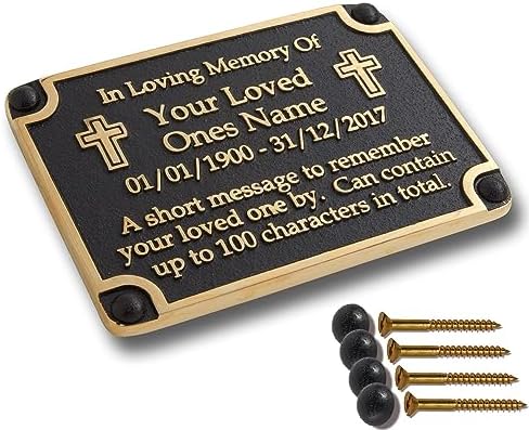 Personalized Memorial Cross in Brass for Loved Ones