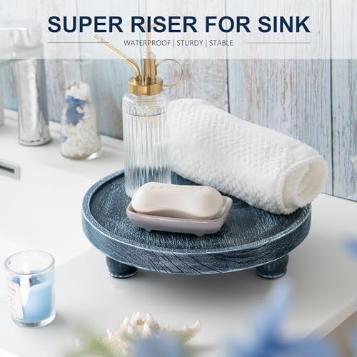 EOSAHR Blue Wood Display Risers for Home Decor
