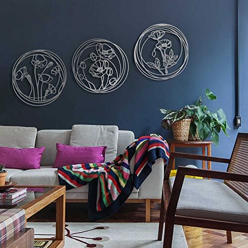 Poppy Flowers Metal Wall Art 3 Piece Set