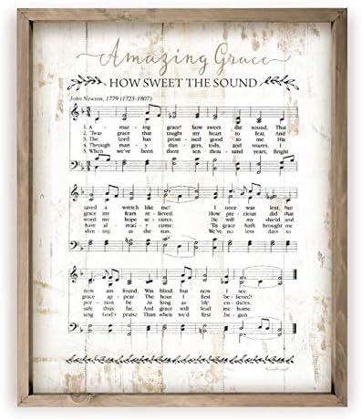 Amazing Grace Sheet Music Rustic Wood Wall Sign 1