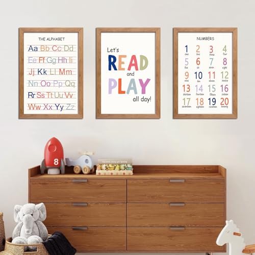 Cute Alphabet Numbers Wall Art Set of 3