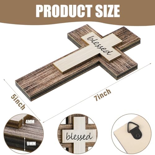 Yalikop 3 Piece Wooden Cross Wall Decor Set