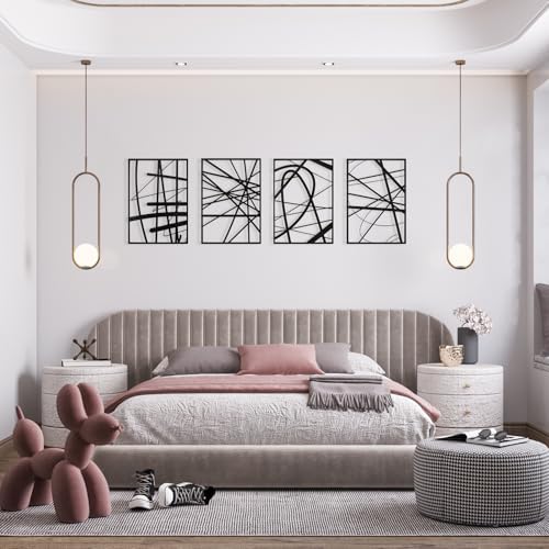Art3dwallpanels Black Abstract Wall Art 4 Pack