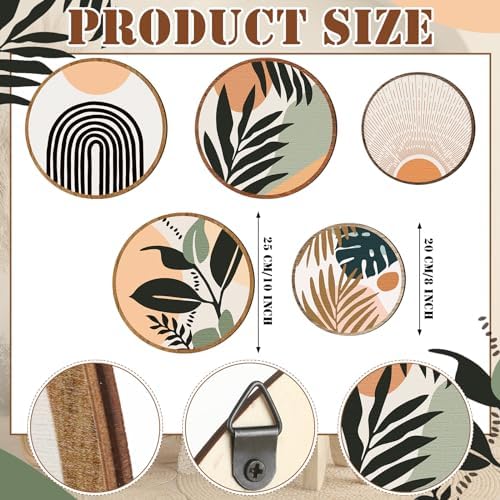 Qunclay Bohemian Wall Art Decor Set 5 Pcs