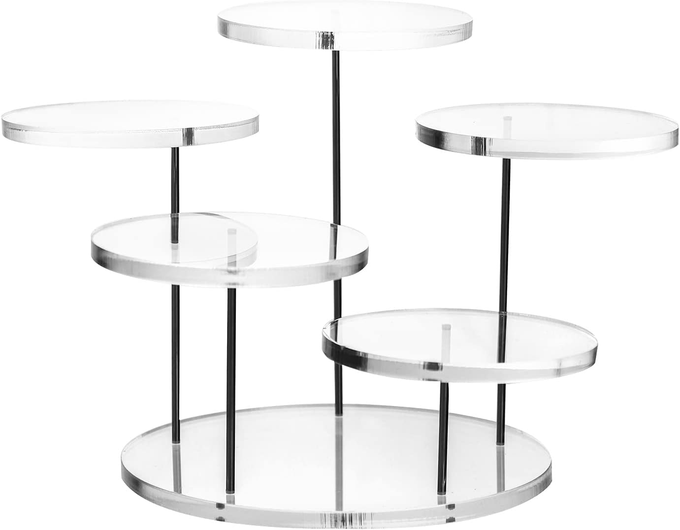 QWORK 5 Tier Acrylic Display Riser Stand for Jewelry and Mini Figurines