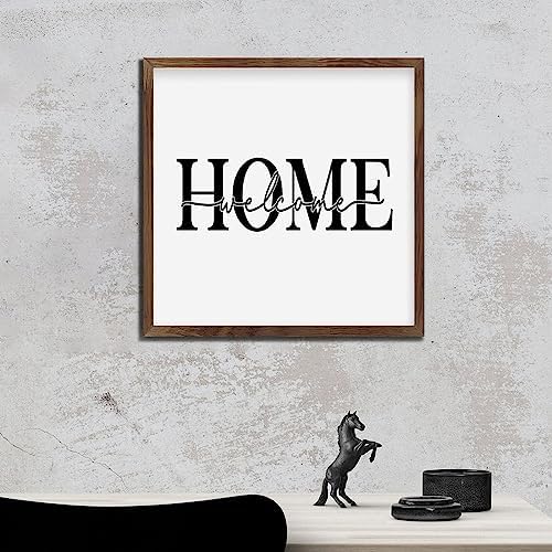 Farmhouse Wood Framed Welcome Home Sign 12x12in 1