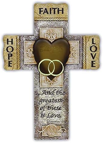 Faith Hope Love Marriage Wall Cross by Abbey CA Gift