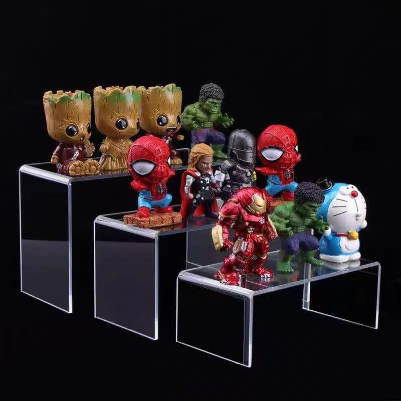 6pcs Clear Acrylic Display Risers for Cupcakes and Collectibles