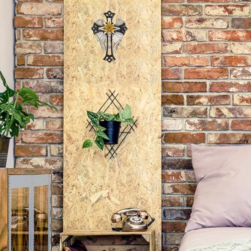 Angel Wings Cross with Flower - Decorative Wall Cross