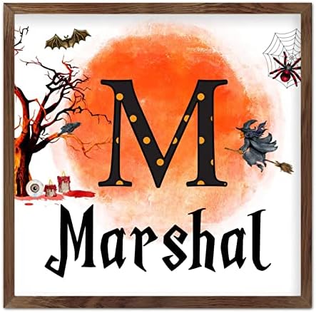 COCOKEN Halloween Name Letter Wooden Wall Art