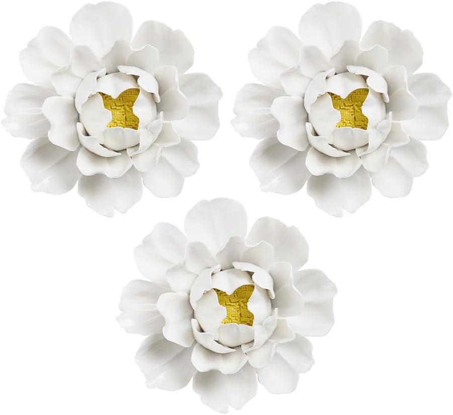 Beavorty 3D Ceramic Flower Wall Art Decor
