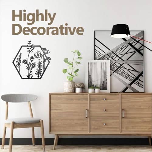 HONGCHU Wall Decor 5 Piece Metal Vase Art Set