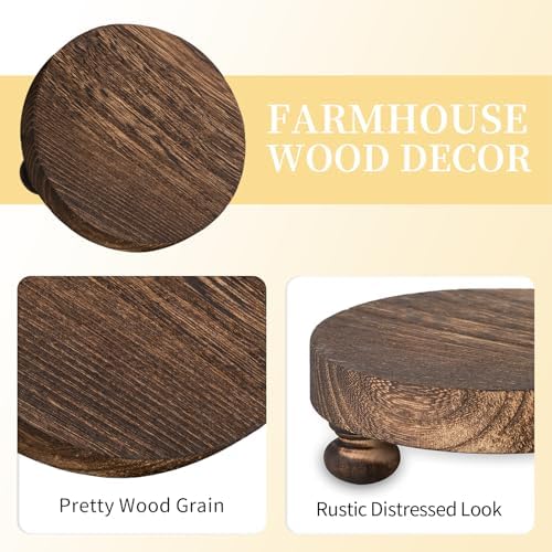 Romadedi Rustic Wood Display Risers - 2 pcs Farmhouse Decor