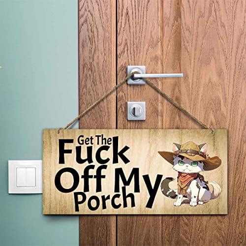 Funny Wooden Front Door Sign 12x6 Inch Decor