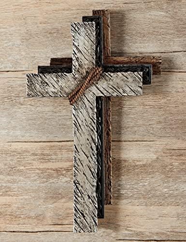 Eagrafts Wood Texture Resin Wall Cross