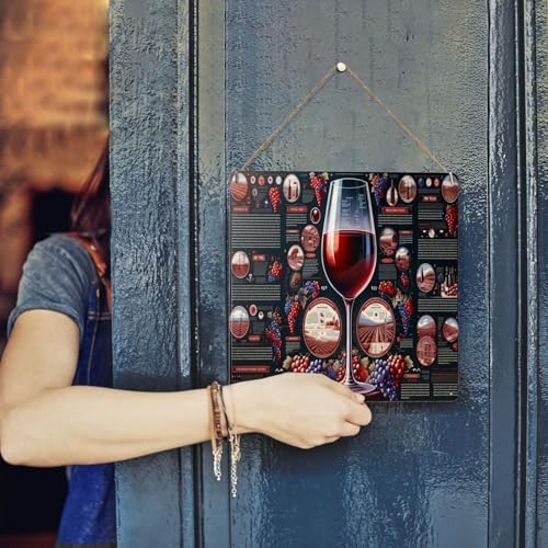 Sommelier S Choice Red Wine Guide Metal Tin Sign Wall Art 8x8inch