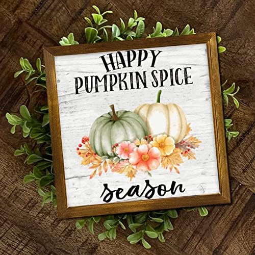 Happy Pumpkin Spice Season Framed Wooden Sign 12x12