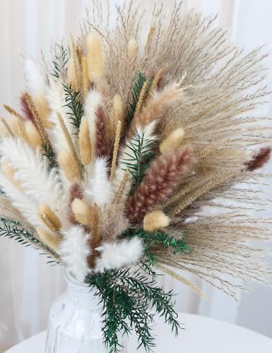 Dried Pampas Grass Bouquet 100 Stems Bohemian Decor Accent