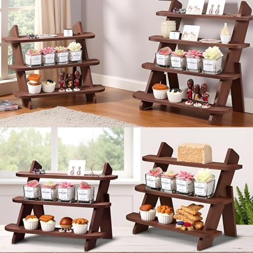 Wooden 3 Tier Display Riser for Earrings Rings