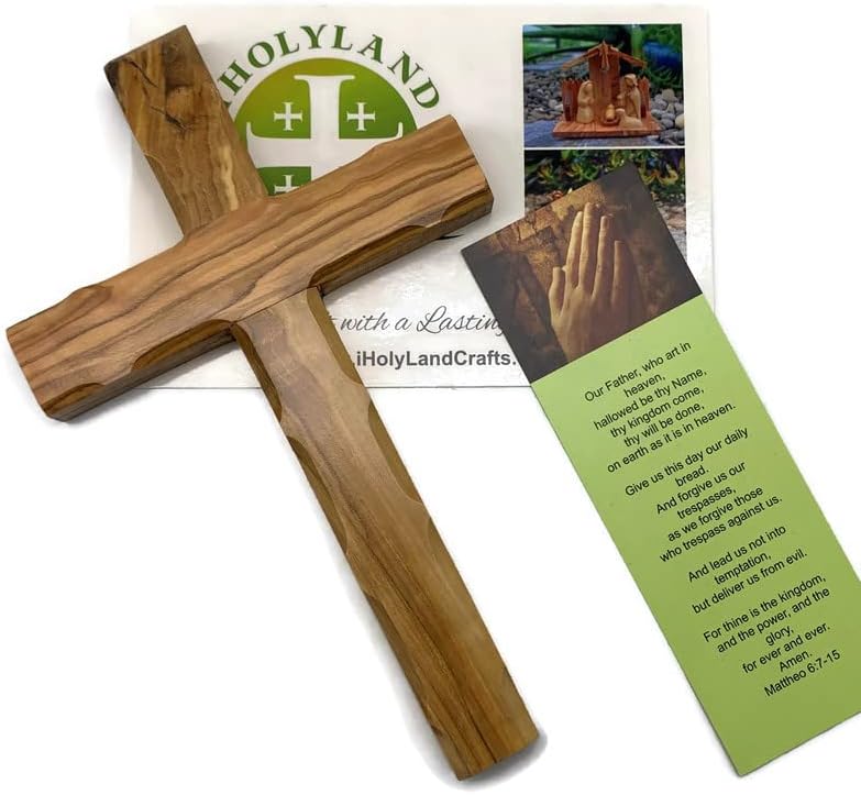 Olive Wood Wall Cross from Bethlehem 8x5 Inch