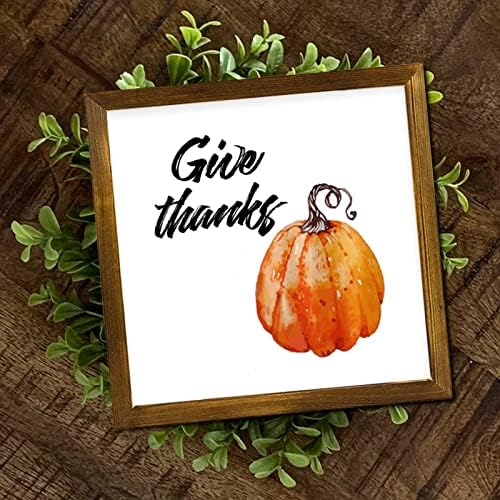 Thanksgiving Day Wood Framed Sign 12x12 Inch