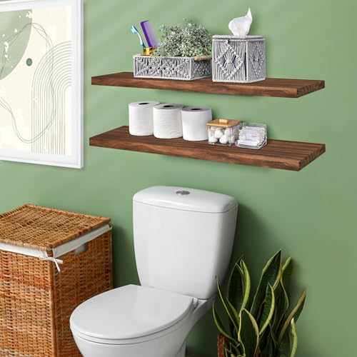 Sorbus 35-inch Solid Wood Floating Shelves Set of 2