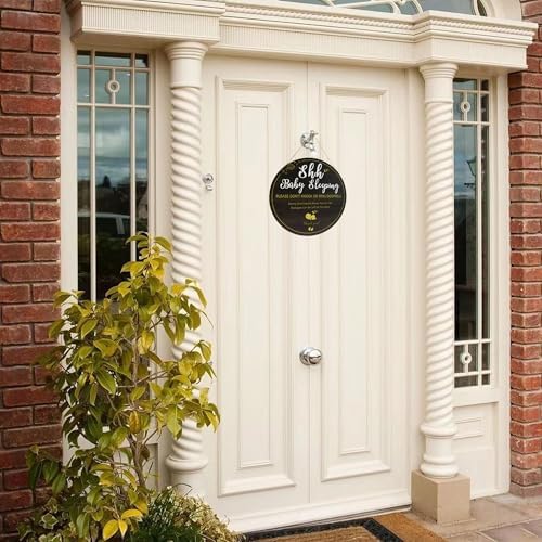 Baby Sleeping Sign Front Door Welcome Wooden Decor