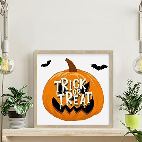 Happy Halloween Wood Framed Pumpkin Wall Sign
