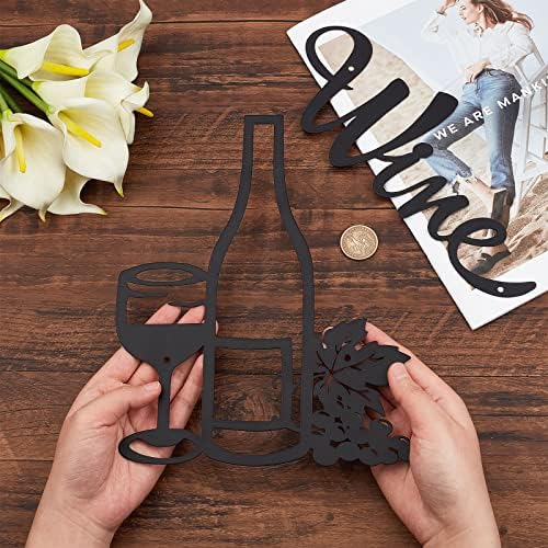 CREATCABIN 1 Set Wine Metal Wall Decor Sculptures