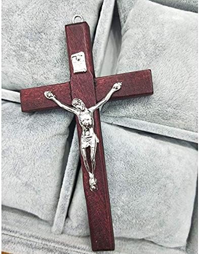 CHENGXIN Catholic Wall Cross 3 Pack Small Wooden Cross with Jesus