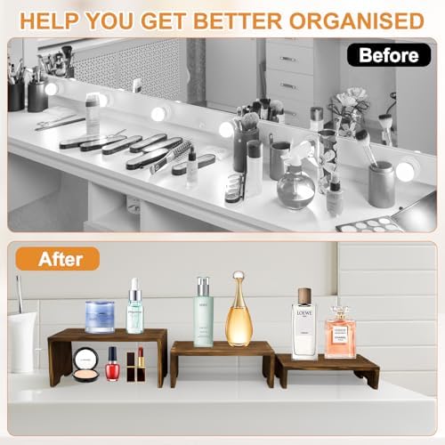 6-Piece Wood Display Risers Set for Home Dcor